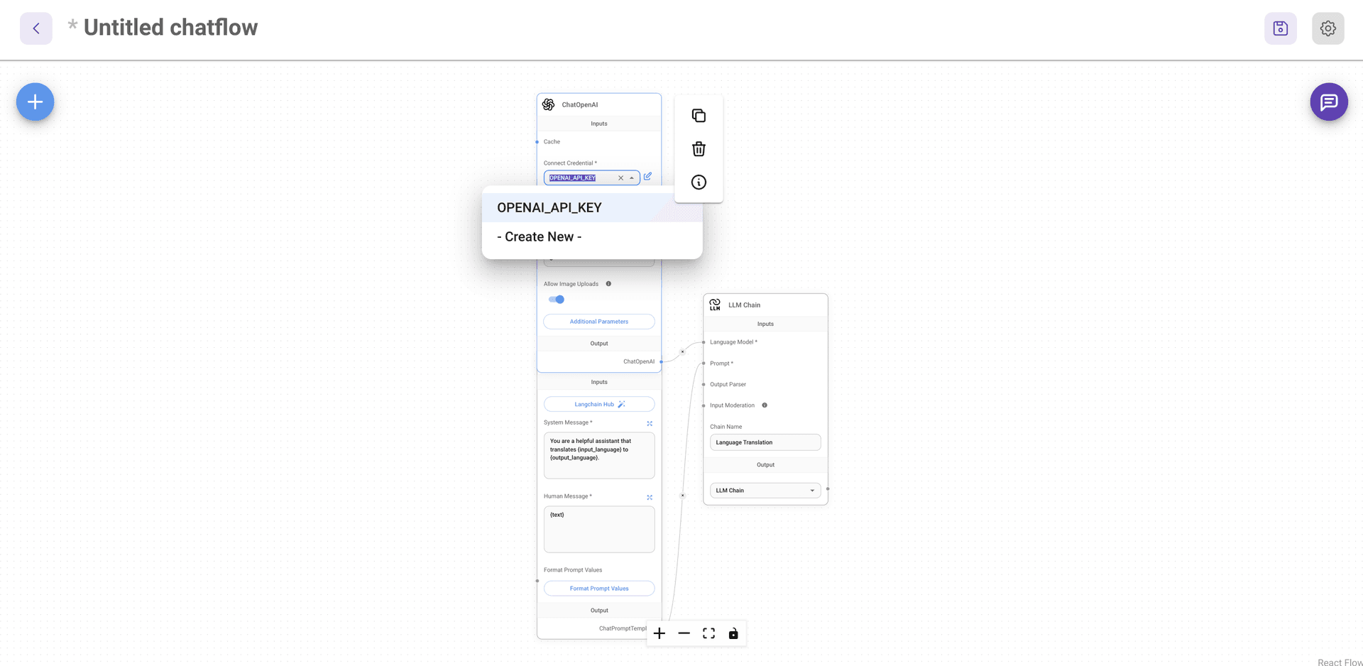 Flowise connect credential