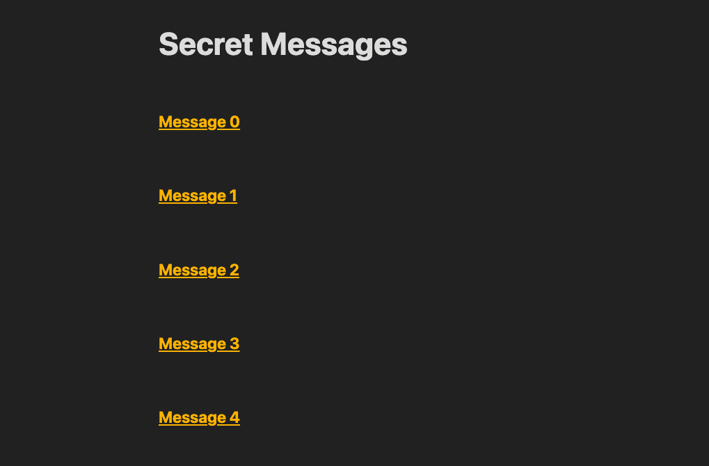 Messages index page